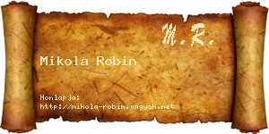 Mikola Robin névjegykártya